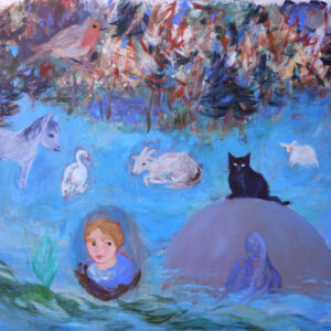 IM WALD, AM FLUSS | 130 × 140 cm, Öl auf Leinwand, 2025